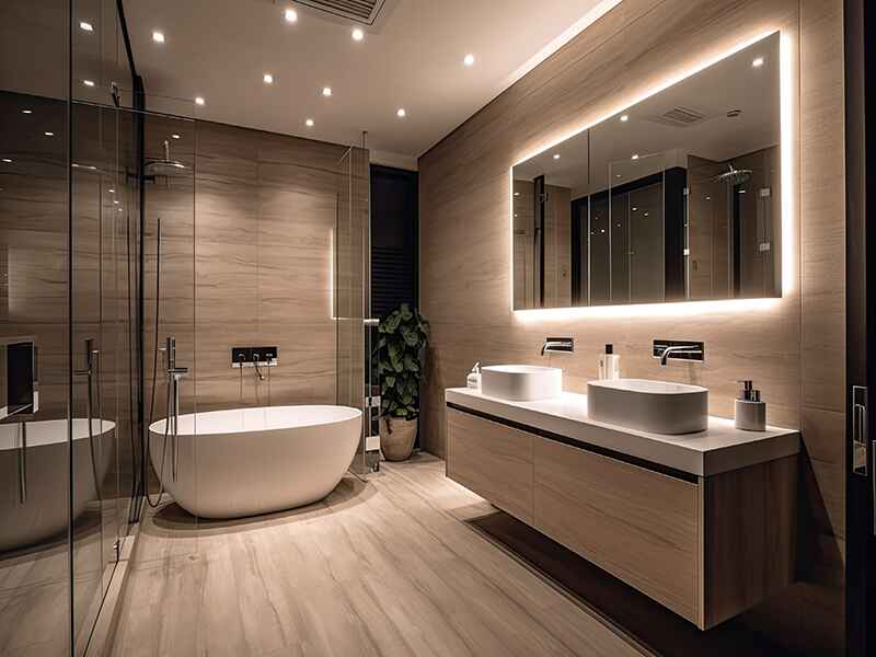 Bathroom renovation by ASASA Constructions showcasing modern design and high-quality finishes in Toronto.